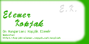elemer kopjak business card